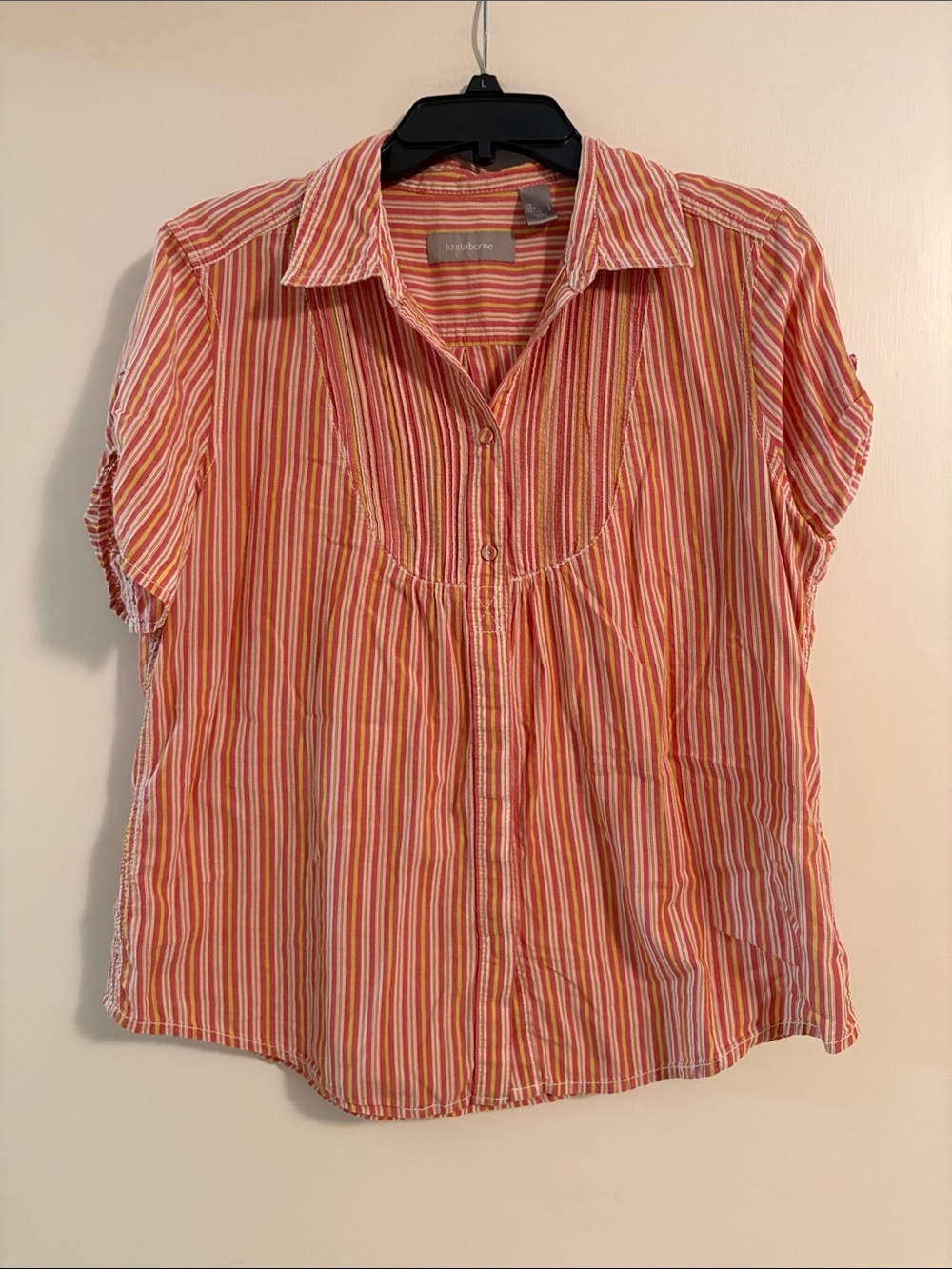 🌸💕Striped Short-Sleeve Button Shirt